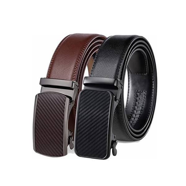 Läderbälten för män, 2-pack med klickspänne 1