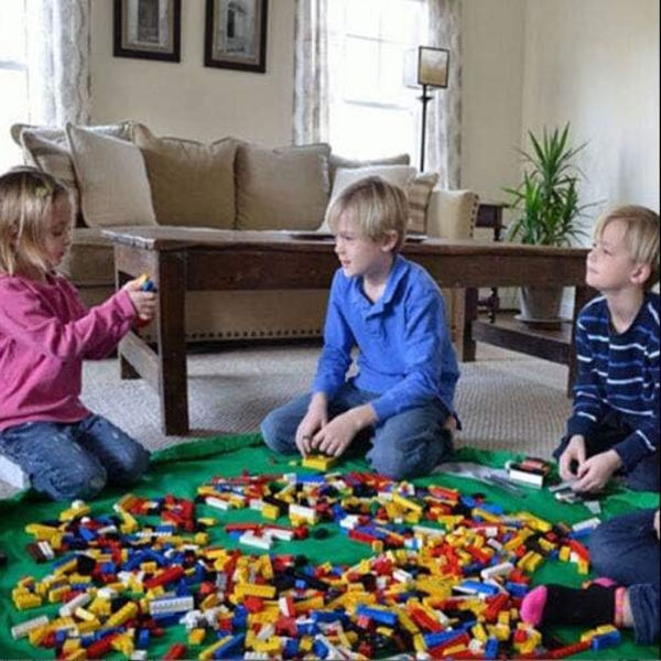 Børnelegeplads 60 tommer 150 cm måtte baby foldbar legetøjsopbevaringspose til børn måtte børnelegetøjsarrangør X