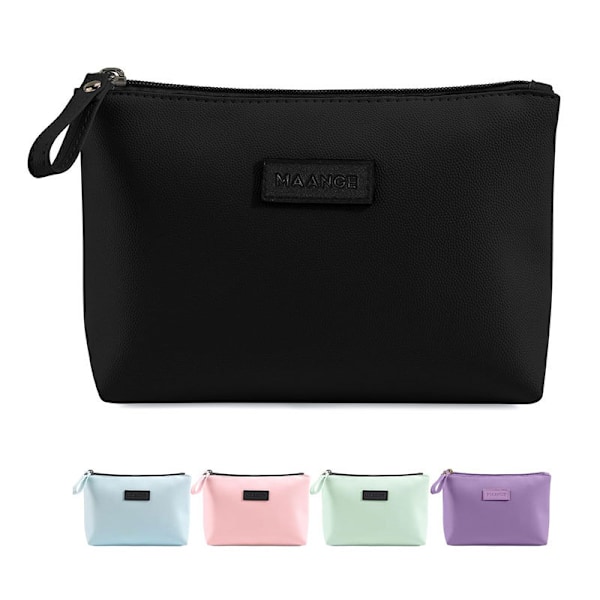 black,Small Cosmetic Bag for Purse Small Makeup Bag Portable Travel Makeup Pouch Waterproo