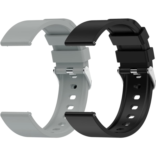 20 mm Smartwatch-rem- 2 stk Silikon-hurtigutløserstropper, Erstatt