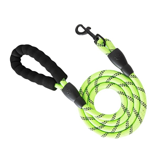 (Fluorescent green) 1.5m*1.2CM dog leash with comfortable padded handle and highly reflect