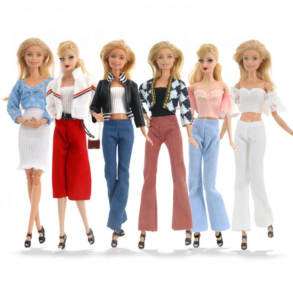 30cm Barbie Dockkläder Klä Upp 6-Delars Set