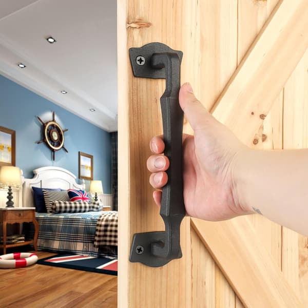 Skydedørsgreb til Låge, 10 Tommer Robust Rustik Design Lågegreb, til DIY Skydedør, Port, Skur, Garage