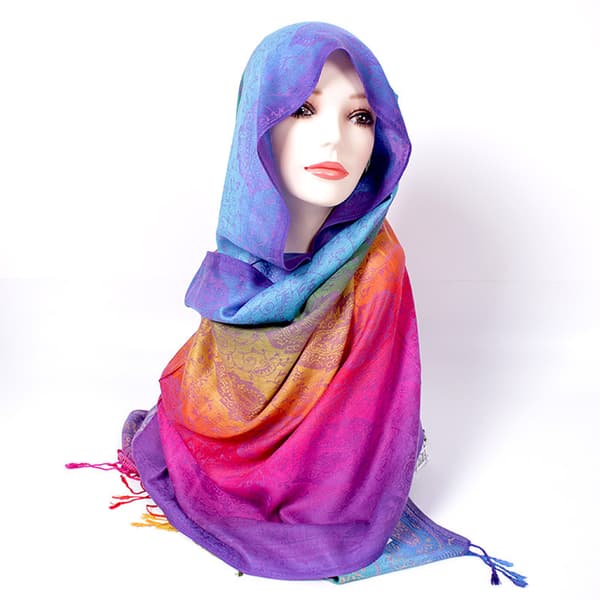 Farverig Cashew Willow Leaf Dame Efterår og Vinter Varm Sjal E