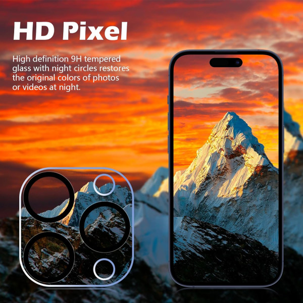 3 delar bakre kameralinsskydd för iPhone 15 Pro/ iPhone 15 P