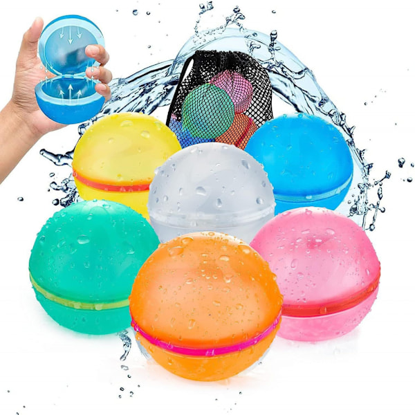 6 Pcs Reusable Silicone Magnetic Water Balloon Toys