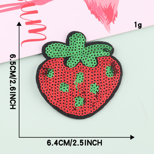 5 st broderilappar påstrykningsdekaler i jordgubbsform Sew-o