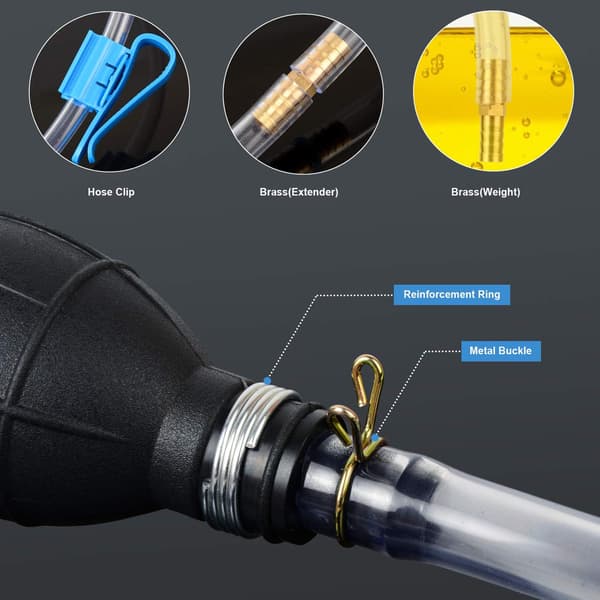 Manuell pump, 1 överföringspump, 2 hållbara PVC-slangar (15 mm)