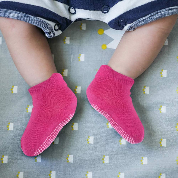 6 Par Baby Kid Pojkar Flickor 12-36 Månader Strumpor Halksäkra Vinter Varma Söta Bomullsstrumpor X