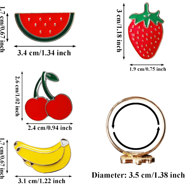 4 stk serviettspennedekorasjon, serviettringer i metall, fruktnapkin