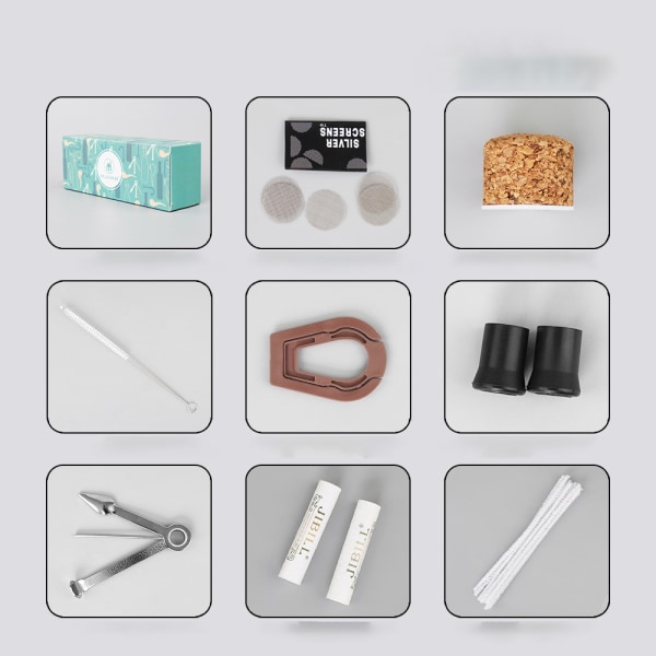 (ac0051) [Pipa] + [Juego de diez piezas] Pipa de fumar de madera de ébano Bolsillo