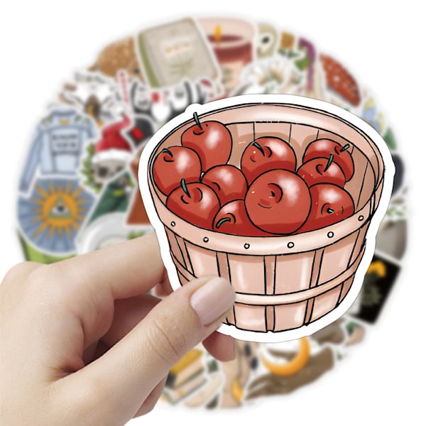 50 kappaletta nostalgisia retro-taidetarroja jääkaappeihin, pesu Q