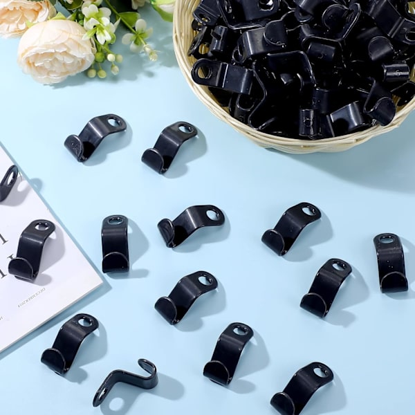 Tøjhængere Stativ Kroge, Sort 50-pack