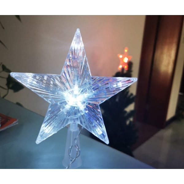 Star Christmas tree topper LED-belysning star tree topper, 5 poin