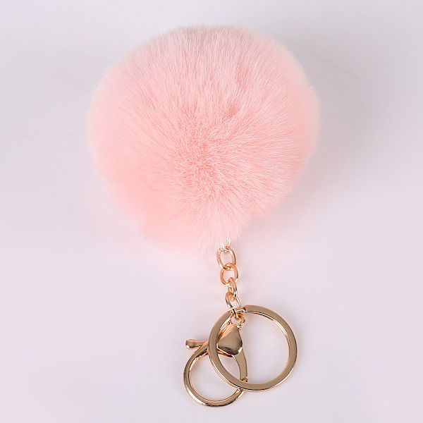 Plush-pupu avaimenperä (valkoinen ja vaaleanpunainen), taattu pehmeä koskettaa R
