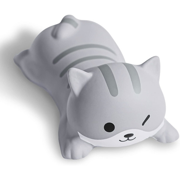 (Grå Katt)Söt handledsstöd Mus för skrivbord Ergonomisk Kawaii