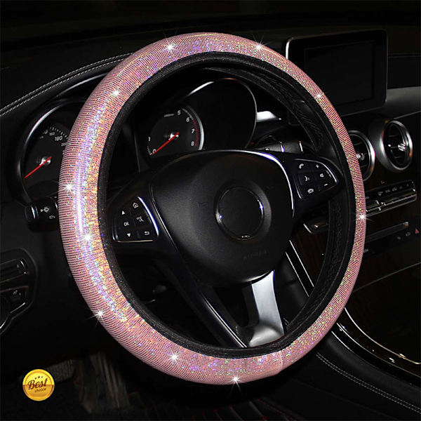 Rosa bilrattskydd med bilunderlägg Bling Stretchy St