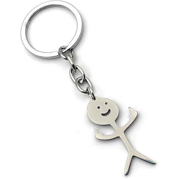 1 stk Sjov Smiley Face Figur Keychain Tegn Sprog Finger Cu I