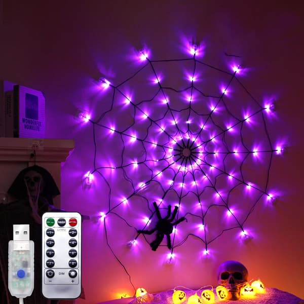 Spider Web Light Halloween LED Lyskæde