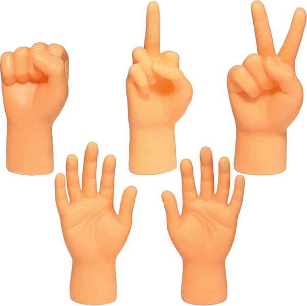 Miniatyrhänder Fingerdockor Mini Fingerhänder Långfinger Sten Sax Påse (5 stycken)