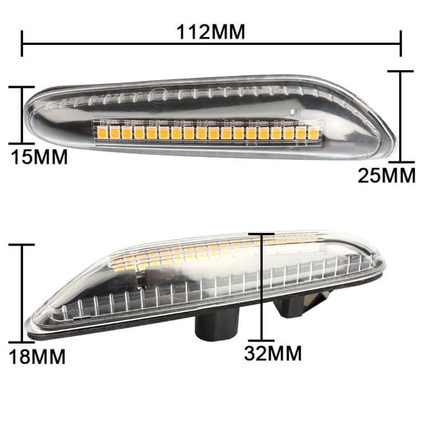 2 stk. Blinklys 12V 5W Bremsesidemarkørlys Indikatorlys