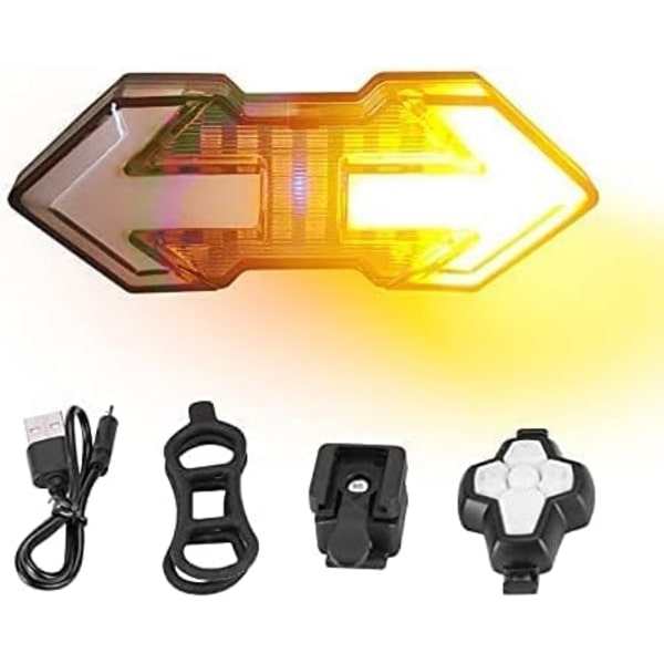 Sykkelblinklys, Sykkelbaklys med Blinklys, 120 Lumen USB Ladbar LED Sykkelbaklys, Trådløs Fjernkontroll