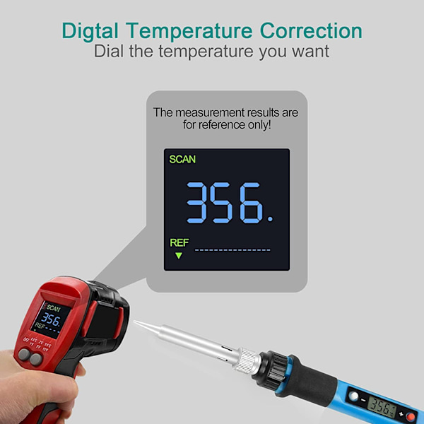 Synlig elektrisk lödkolv 100W Lödkolv Kit Justerbar temperatur 180℃~500℃ med PÅ/AV-omkopplare