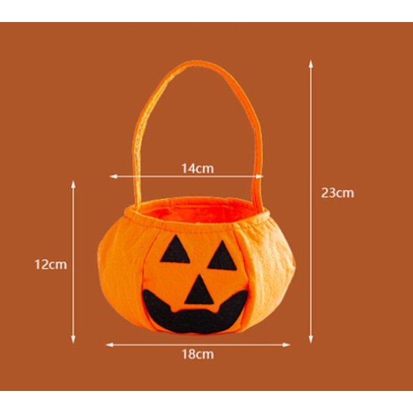 3 st Halloween godispåsar, Halloween trick or treat-påsar pumpa godispåsar för barn, återanvändbar godishink för Hallowe