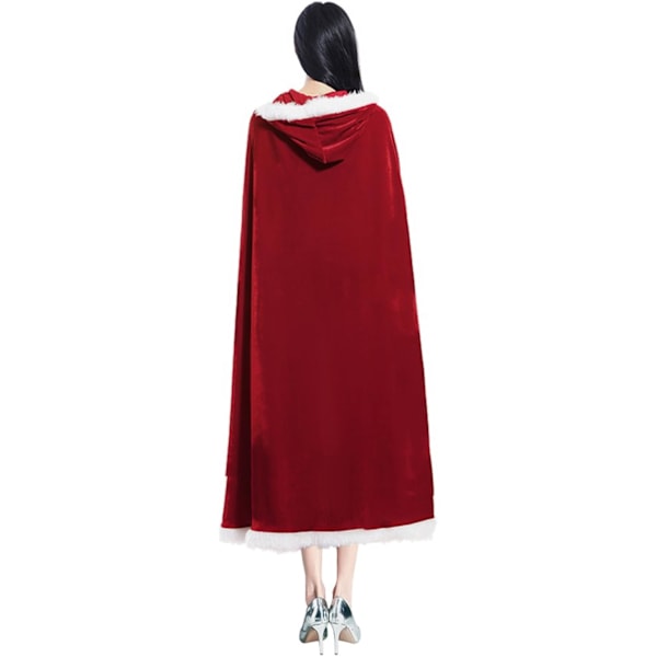 (Rød, 100cm) Julekostume Kappe Multi Brug Jule Cardigan Luksus Flannel Hættekappe til Feriefest S