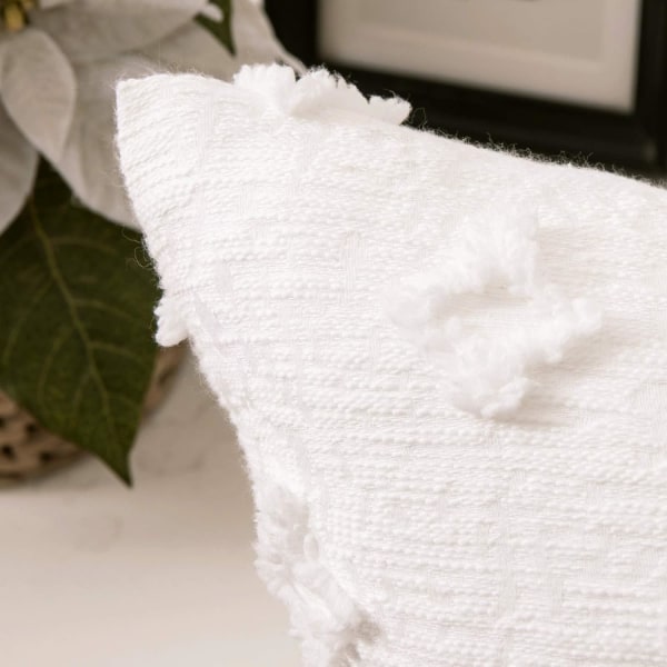Sæt med 2 Dekorative Pudebetræk Rhombic Jacquard Pudebetræk Blødt Kvadratisk Pudebetræk til Sommer Sofa