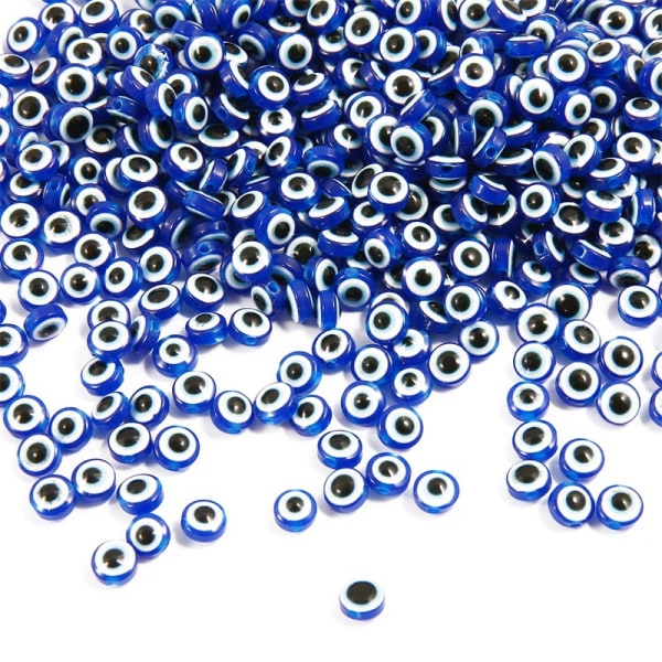 200 stk Evil Eye Beads for Armbånd Halskjede Smykkefremstilling (8 mm,