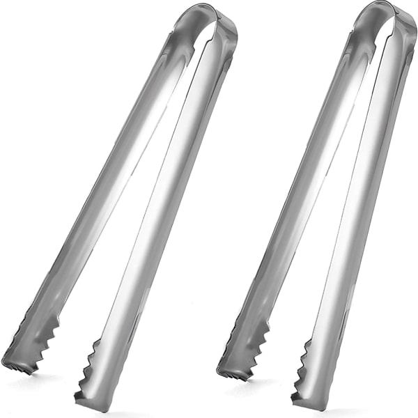 Ice tongs, 2pcs Small Tongs 6.3 inch Stainless Steel with Sharp Teeth Make