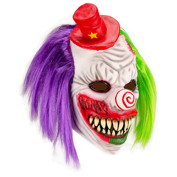 Halloween Mask Lilla Rödluvan Rolig Clown Skräck, Halloween Vuxen Mask Latex Huvudskydd Devi