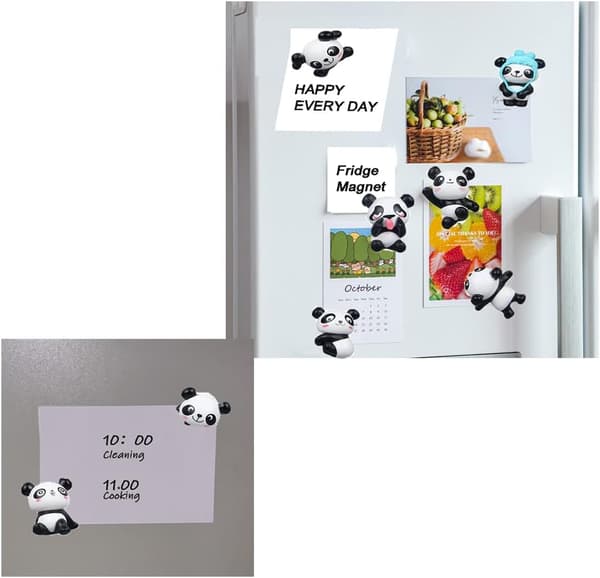 8 stk. Panda-dyrmagnet (tilfældig panda), Panda-magnet, dyreven