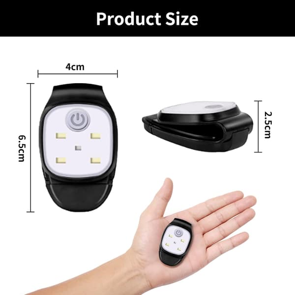 Klips på løpelys, 2 stk. USB-oppladbare LED-hovedlykter,