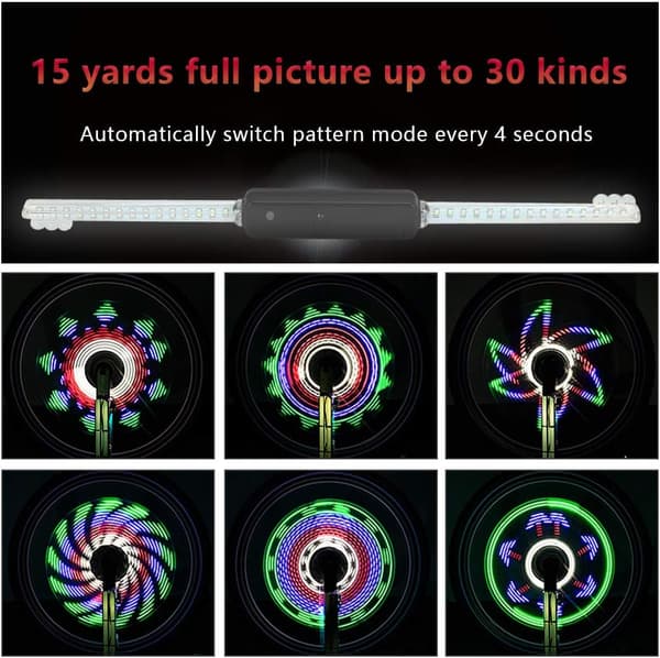 LED Sykkellys, 64 LEDer 30 Ulike Bilder, Vanntett Sykkellys