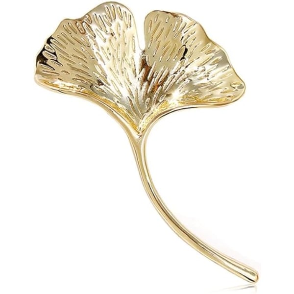 Guld Elegant Ginkgo Blad Broscher för Kvinnor Bröllopsfest Brosch