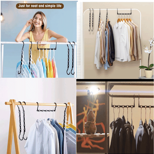 Magic Hangers, 8 Tilaa Säästävää Koukkua, Monitoiminen Pysty- ja Vaakasuora K