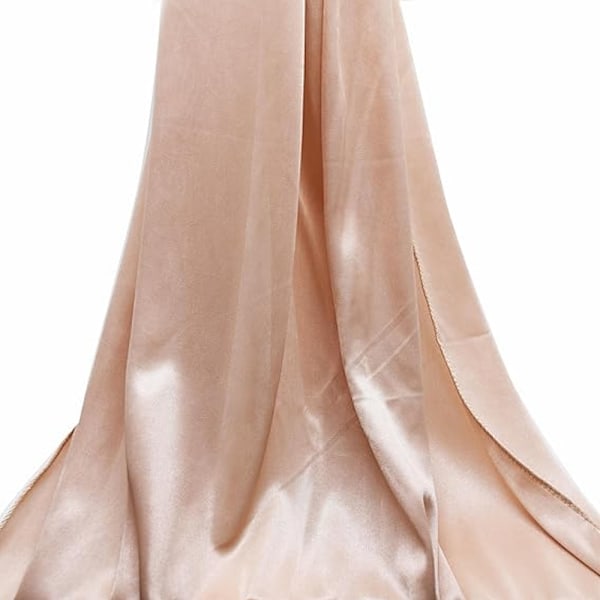 Dame sateng silkesjal og kappe 200*70CM Champagne gold