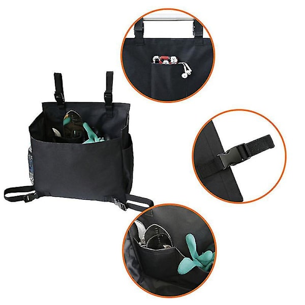 SORT - Plæneklipper Organizer Push Bag Have Organizer Opbevaring Lomme Haveværktøj Pung Tilbehør til P
