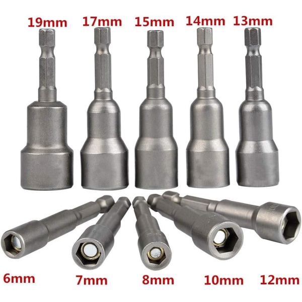 10 Pieces Magnetic Screwdriver Socket: Magnetic Bit for Impact Dr