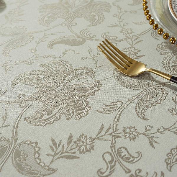(Sandy, Rektangulär/Avlang, 130 x 180 CM (4-6 platser)) Jacquard Duk Blommig Damask Duk Sp
