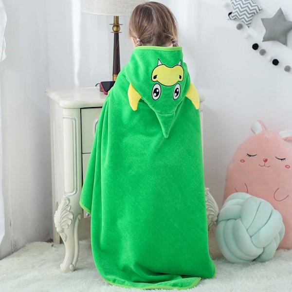 90x90cm, Grønn, 0-6 år gammel, Unisex Baby Toddler Kids Animal Hooded Cotton Shower Beach Bath Towel