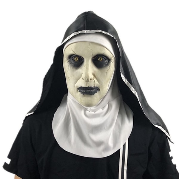 Nonnen Horror Skummel Cosplay Kostyme Maske Halloween Latex Full Head Maske