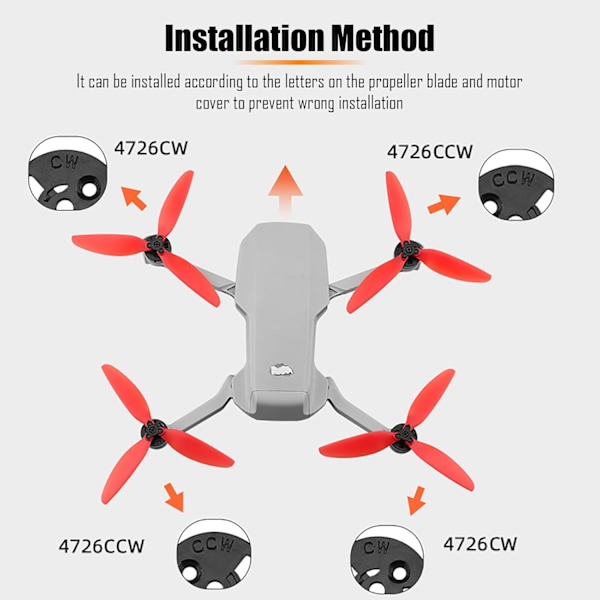 3-bladiga propellrar för DJI Mini 4K/Mini 2 SE/Mini 2/Mavic Mini/Mini SE ersättning Lågbrus och Qu