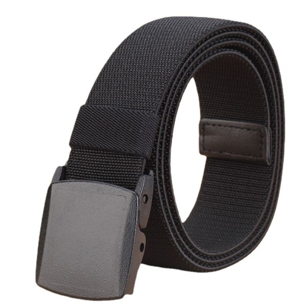 Men's Elastic Stretch Belts-Black-for Men with No Metal Plastic B