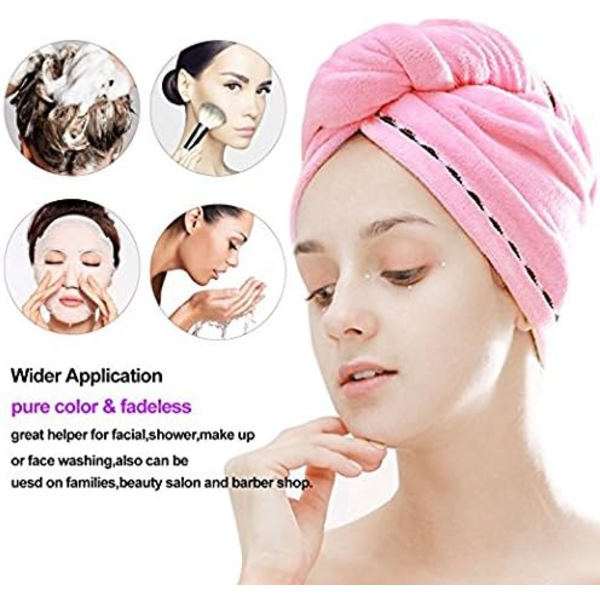 （25x70cm）3-pack mikrofiberhårhandduk wrap superabsorberande badslinga fäst salong twist turban torr H