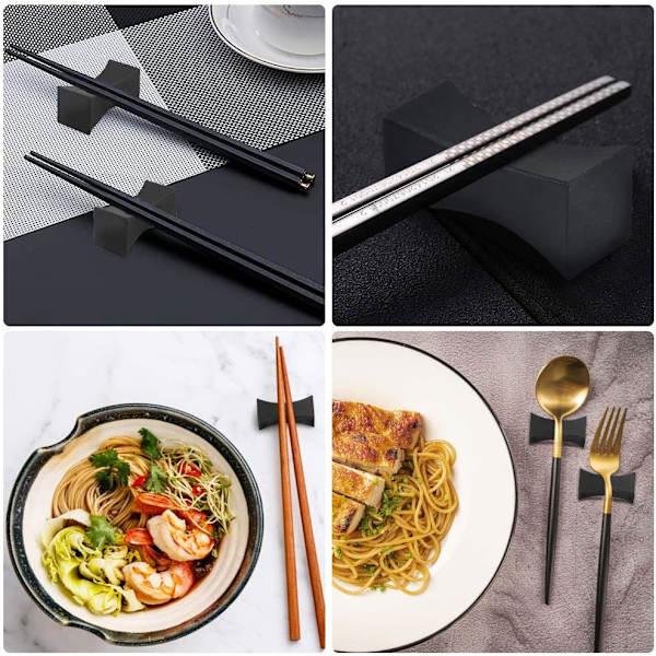 10 stk. Spisepindeholder, Sort Spisepindeholder Fiberglas Poly