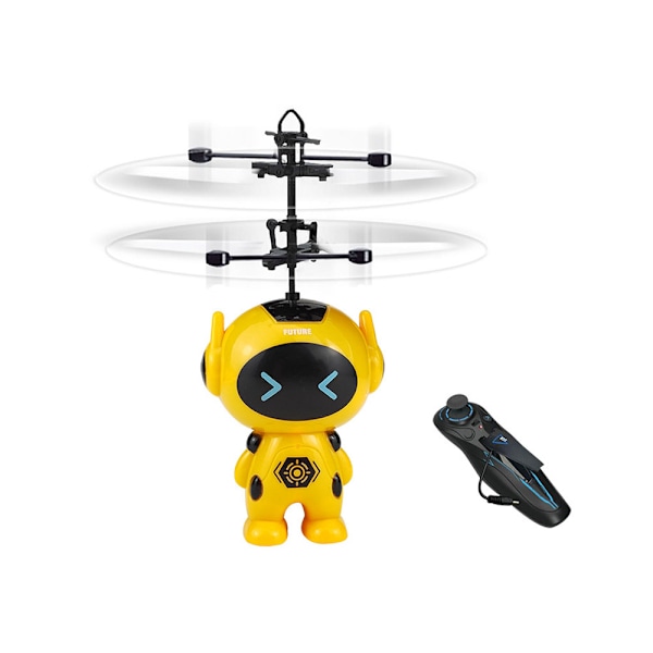 Rc Flyvende Robot Legetøj til 5 6 7 8-12 År Gamle Drenge Piger - Gul C