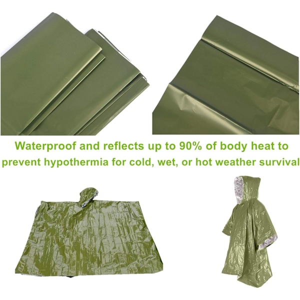 4x Nödsituationstermisk Vattentät Sovsäck Camping Överlevnad Bivvy Sack 100x120cm